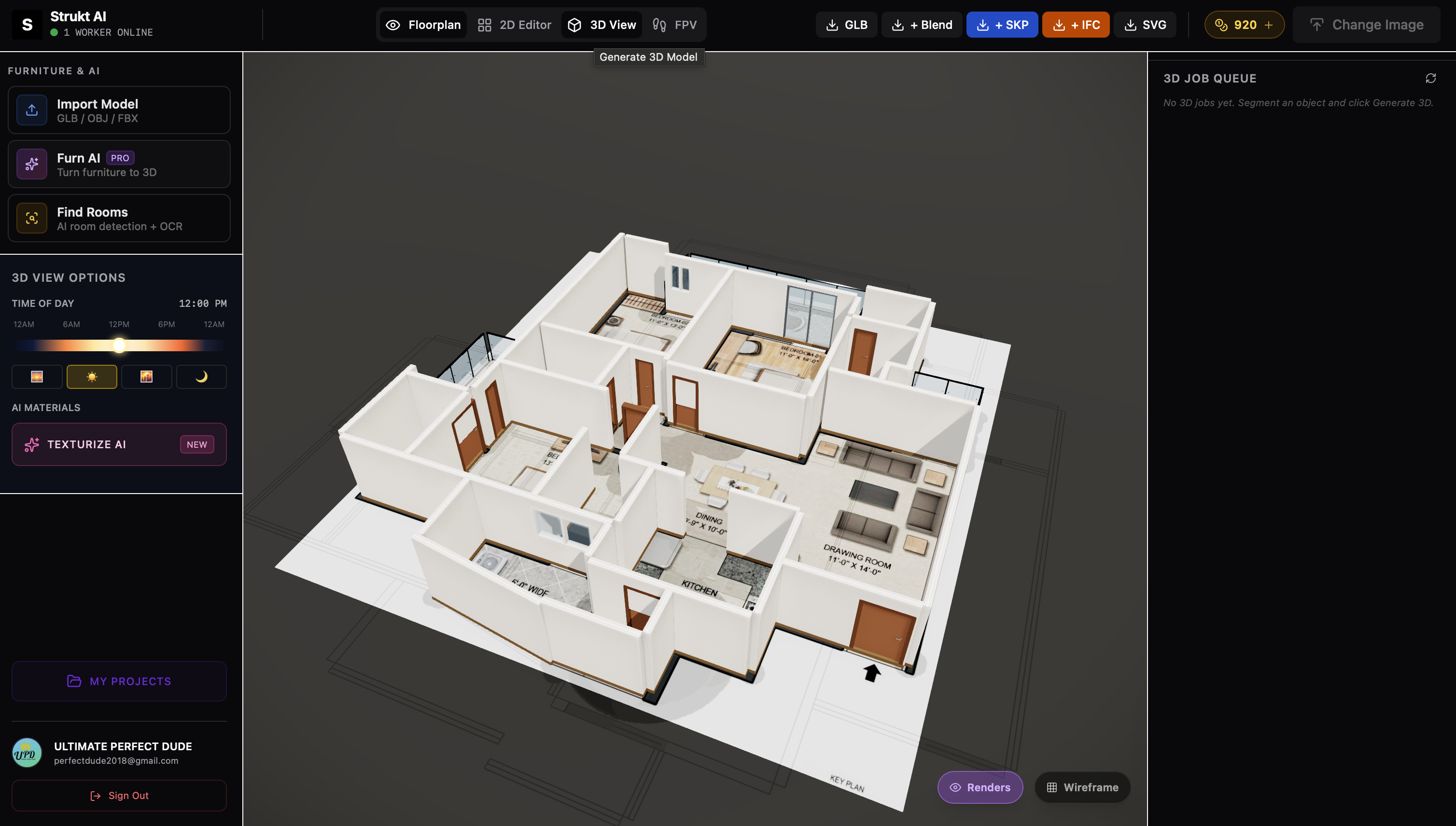 Switch to 3D View